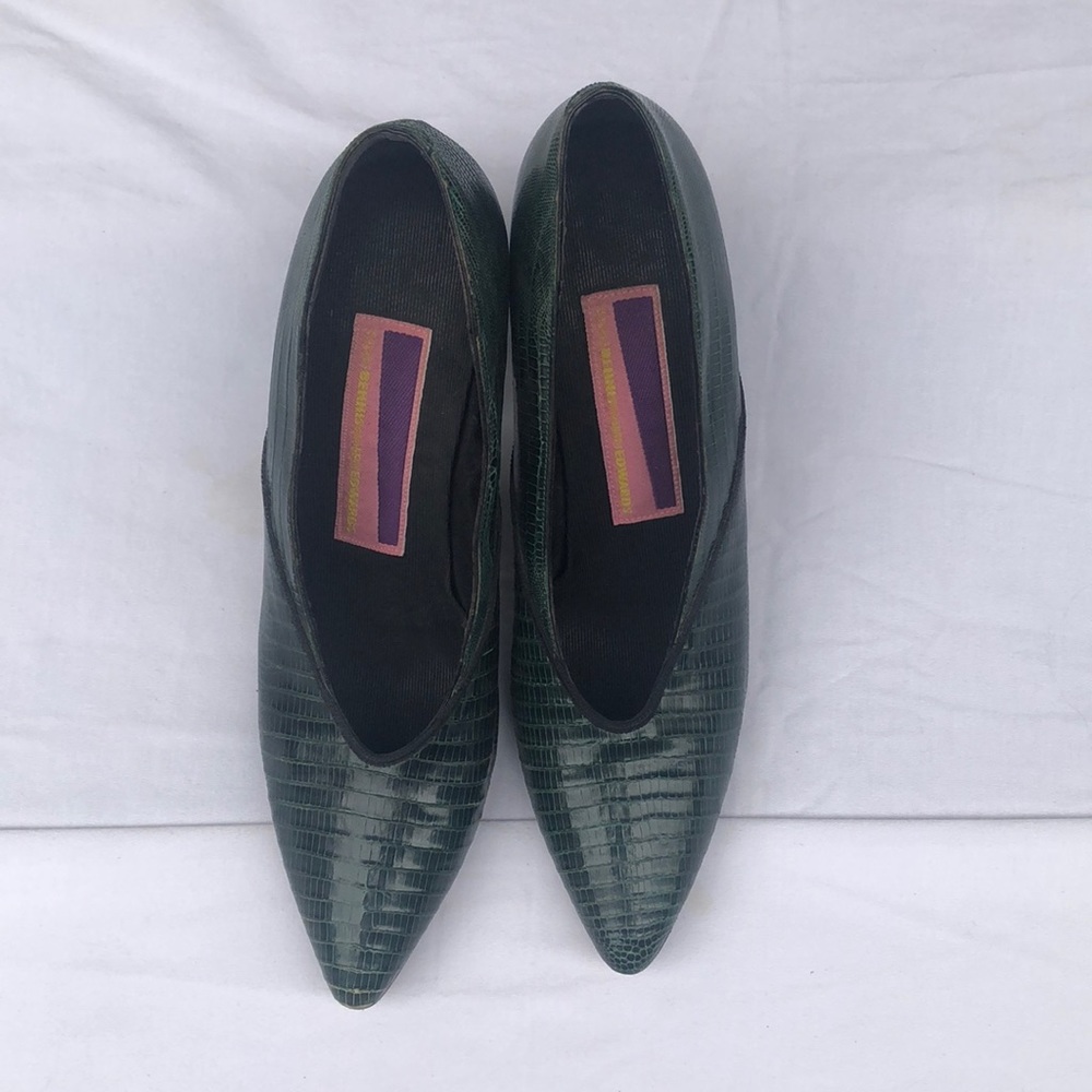 Preloved sexy green snake skin heels. 3”
